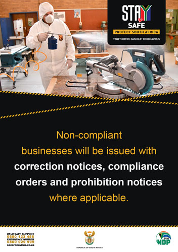 Non=compliant business will be issued with notices